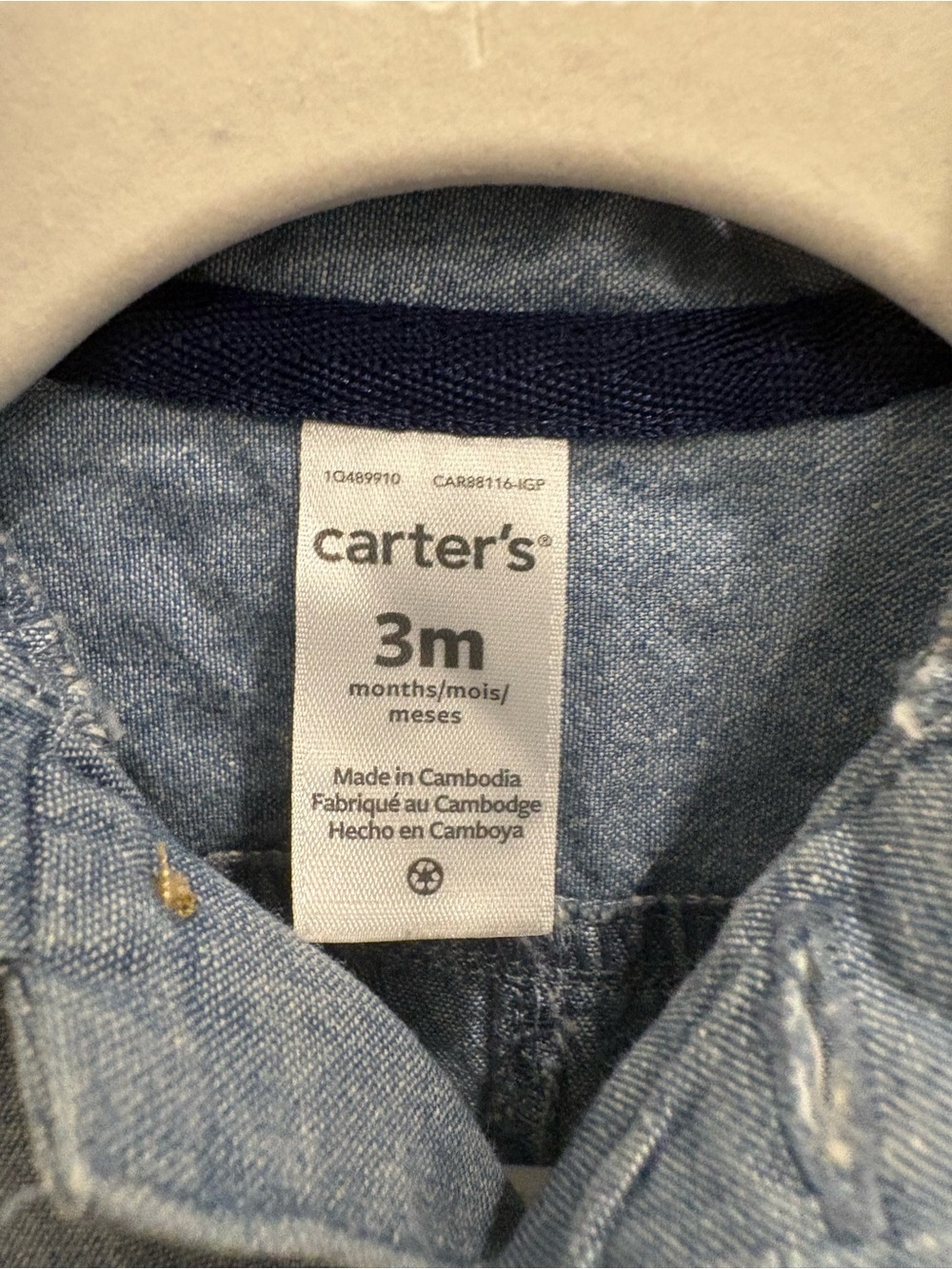 🐻 CARTER’S CHAMBRAY ROMPER - Picture 3 of 7